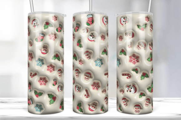 3D Puff inflated Christmas Tumbler