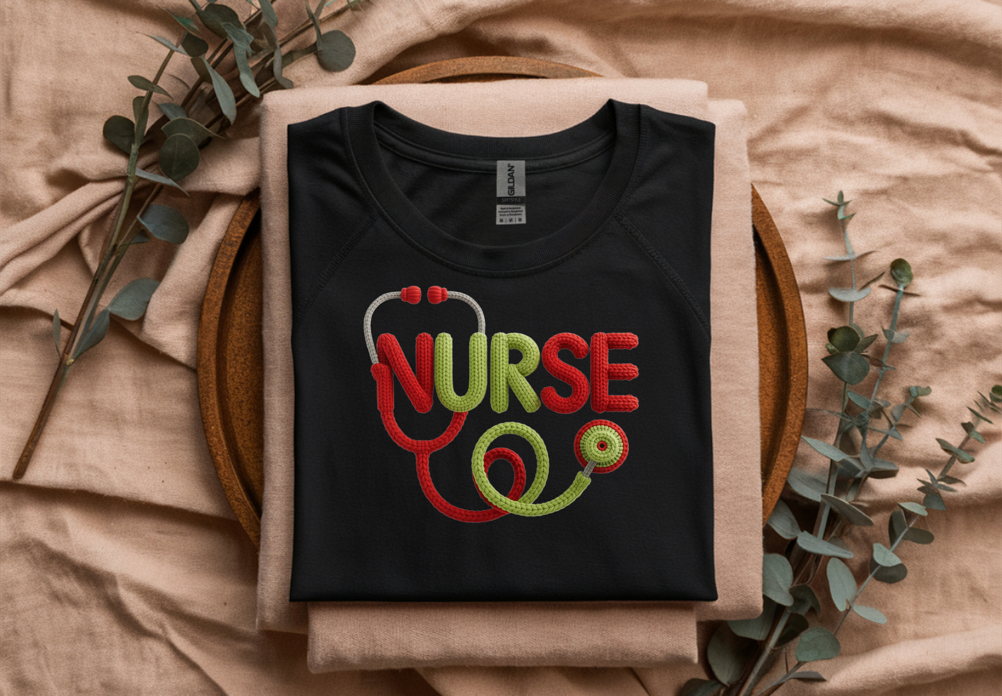Holiday Faux Yarn Nurse T-shirt