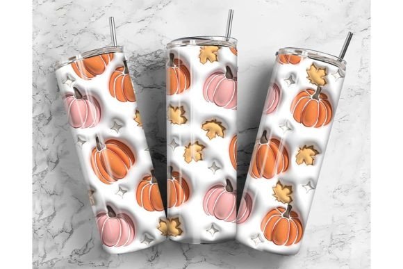 3D Puff Pumpkin Tumbler 20oz