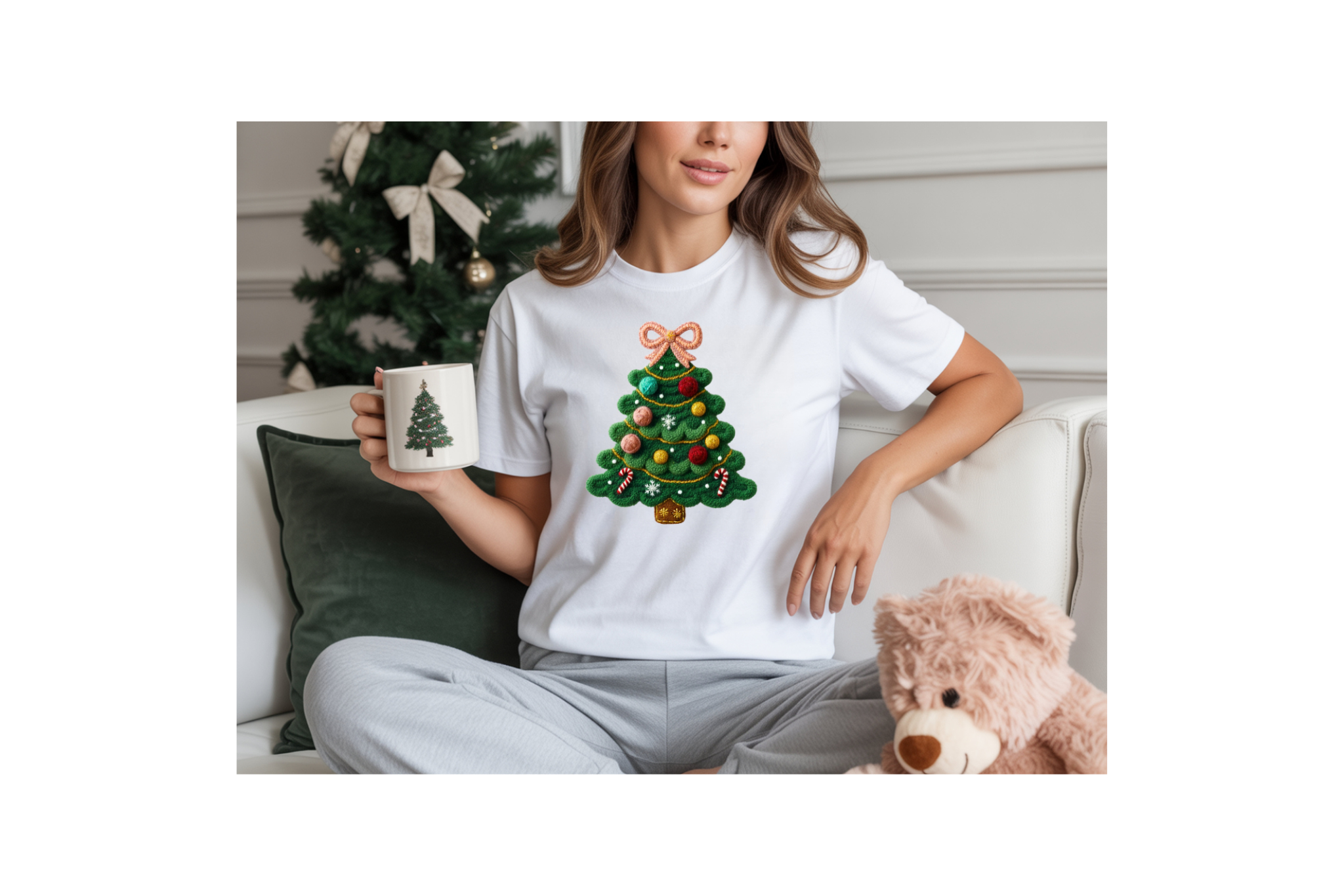 Faux Yarn Christmas Tree T-shirt